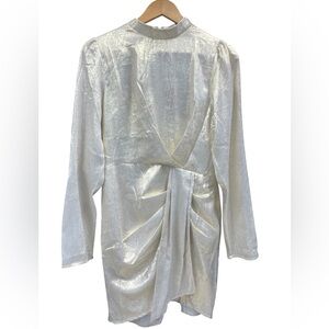 ANDREE BY UNIT Shiny Silver Gold Dress NWT size M